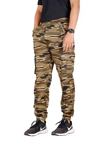 Men Jogger Fit Mid Rise satin cotton army jogger-thumb2