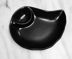 A.R. Handicraft Melamine Chip N Dip Platter Pack of 1-Piece Serving Platter Black Melamine Matte Finish.-thumb3