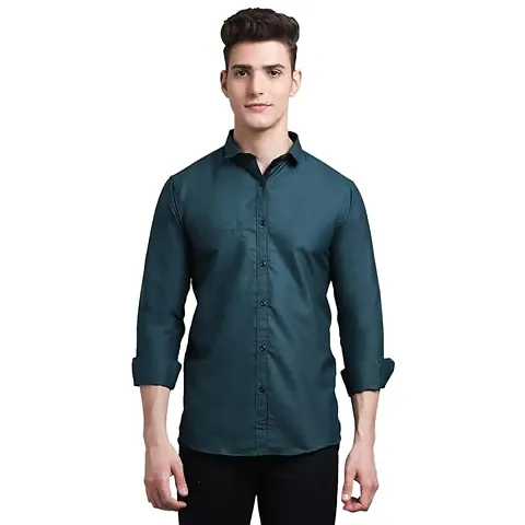 Men's Rayon Solid Long Sleeves Shirt