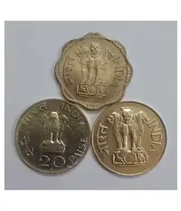 20 Paise Lotus 20 Paise MG and 10 paise.Totsl 3 brass coins.-thumb1