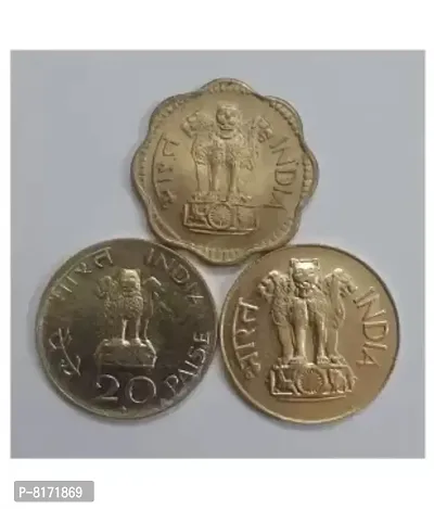 20 Paise Lotus 20 Paise MG and 10 paise.Totsl 3 brass coins.-thumb2