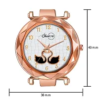 Satnam Art New Duck Design Dial And Red Lather Strap Analog Watch For Women And Girls-thumb1