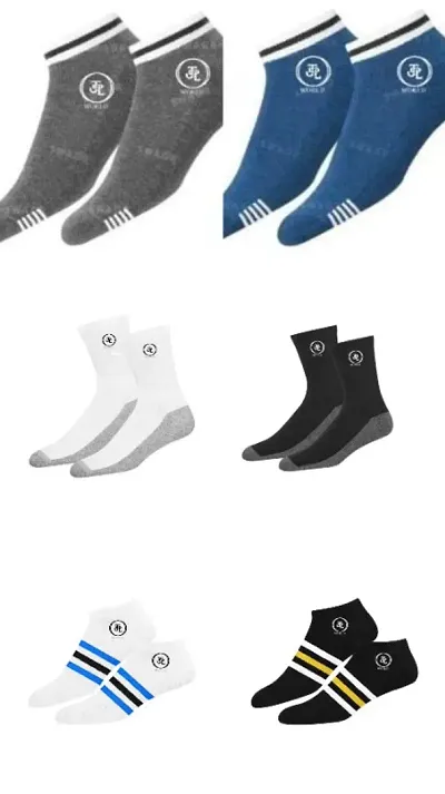 JDL World Unisex Sports and Formal Socks (Pack of 6) Mens and Womens Muticlour