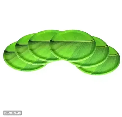 Truttel 11 Inch Banana Leaf Round Plate 6 Pc