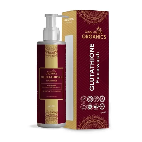 Simply Herbal Organics L-Glutathione for Glowing Skin Enriched with Aloevera, Vitamin C  E Face Wash