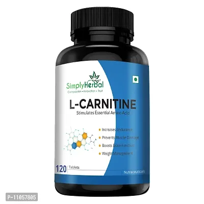 Simply Herbal L- Carnitine Tablet 500mg - (Amino Acid for Muscle, Brain  Heart)  (120 Tablets)-thumb0