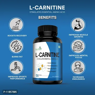 Simply Herbal L- Carnitine Tablet 500mg - (Amino Acid for Muscle, Brain  Heart)  (120 Tablets)-thumb4