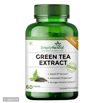 Simply Herbal 100% Natural Potent Green Tea Extract 500 Mg Veg Capsules - 80 Capsules