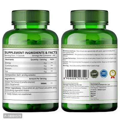 Simply Herbal 100% Natural Potent Green Tea Extract 500 Mg Veg Capsules - 80 Capsules-thumb2