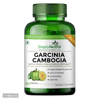 Simply Herbal Garcinia Cambogia 70%HCA +GreenTea +Guggul 800mg 60 no.s For Weight loss  (60 Capsules)