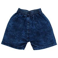 Stylish Blue Denim Self Pattern Shorts For Boys-thumb1