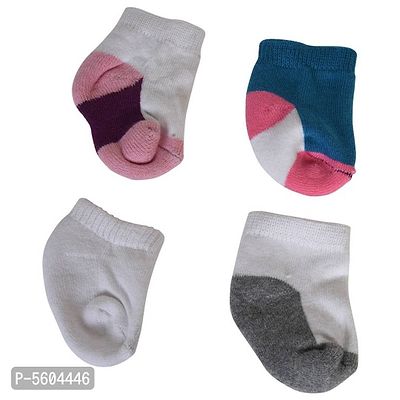 Baby Boys & Baby Girls Color Block Ankle Length  (Pack of 4)