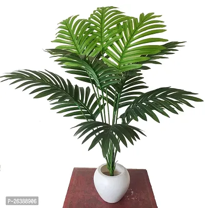 Home Bloom Natural Looking 12 Leaves Areca Palm Indoor Plant for Home/Shop/Office Decor/Gifting Artificial Plant with Pot (60 cm, Green)-thumb0