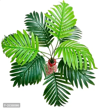 Home Bloom Natural Looking 12 Leaves Areca Palm Indoor Plant for Home/Shop/Office Decor/Gifting Artificial Plant with Pot (60 cm, Green)-thumb3