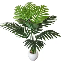 Home Bloom Natural Looking 12 Leaves Areca Palm Indoor Plant for Home/Shop/Office Decor/Gifting Artificial Plant with Pot (60 cm, Green)-thumb3