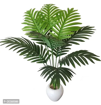 Home Bloom Natural Looking 12 Leaves Areca Palm Indoor Plant for Home/Shop/Office Decor/Gifting Artificial Plant with Pot (60 cm, Green)-thumb4