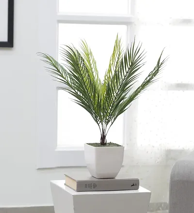 Home Bloom Artificial Areca Plant without Pot for Home and Office Deacute;cor Ornamental Plant for Interior Decor/Home Decor/Office Decor | Big Indoor Plant (9 Branches, 50 cm Tall, Green)