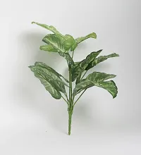 Home Bloom Beautiful Artificial Miniature PVC Silk Plant with Big Leaves and Without Pot (12 Leaves, 50 cm Tall, Multicolour)-thumb1