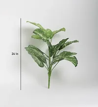 Home Bloom Beautiful Artificial Miniature PVC Silk Plant with Big Leaves and Without Pot (12 Leaves, 50 cm Tall, Multicolour)-thumb3