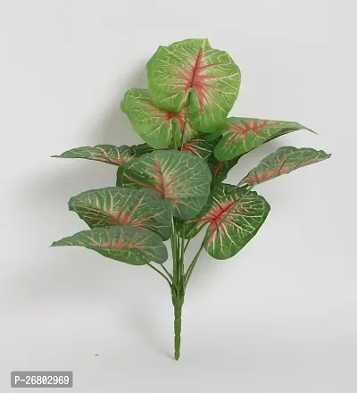 Home Bloom Beautiful Artificial Miniature PVC Silk Plant with Big Leaves and Without Pot (12 Leaves, 50 cm Tall, Multicolour)-thumb2