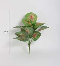 Home Bloom Beautiful Artificial Miniature PVC Silk Plant with Big Leaves and Without Pot (12 Leaves, 50 cm Tall, Multicolour)-thumb3