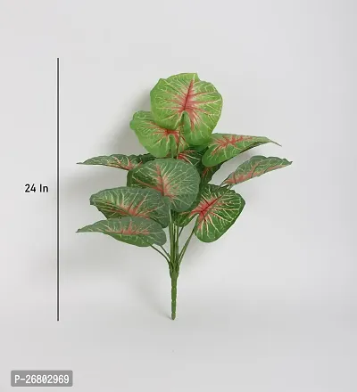 Home Bloom Beautiful Artificial Miniature PVC Silk Plant with Big Leaves and Without Pot (12 Leaves, 50 cm Tall, Multicolour)-thumb4