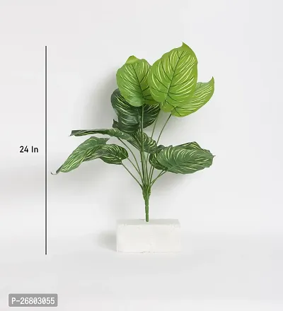 Home Bloom Beautiful Artificial Miniature PVC Silk Plant with Big Leaves and Without Pot (12 Leaves, 50 cm Tall, Multicolour)-thumb4