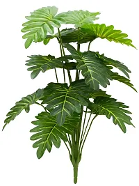 Beautiful Artificial Miniature PVC Silk Floor Plant with Big Leaves and Without Pot (18 Leaves, 65 cm Tall, Green)-thumb3