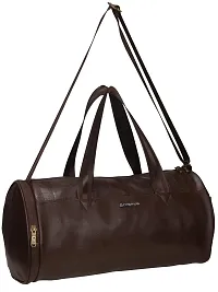 Cosmus Athens Gym Bag - Premium Quality Brown Leatherite 22 Litre Gym Duffle Bag with Shoe Compartment-thumb1