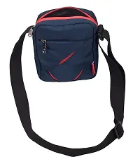 Small Sling Bag for Men - Cosmus Index-Small Bag for Mobile & Wallet - Navy Blue - Red-thumb4