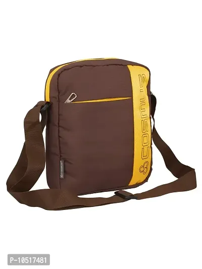 Cosmus Entizo Traveler Sling Bag For 10 inches iPad/Tablet Shoulder Side Sling Bag for Men Brown Yellow-thumb0