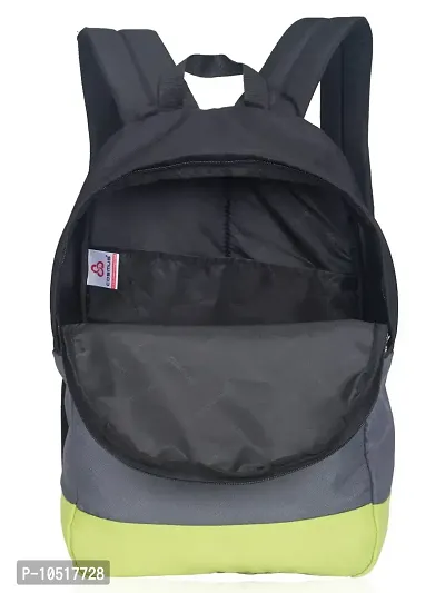 Casual College Bag Daypack - Cosmus Corbin 24 liters Bright Colour Light Weight Trendy Casual Backpack (Black, Grey & Lime)-thumb4