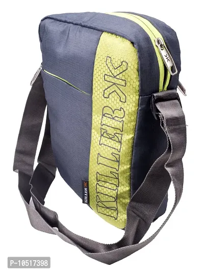 KILLER Polyester Dark Grey & Green Messenger Bag For Unisex-thumb3