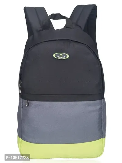 Casual College Bag Daypack - Cosmus Corbin 24 liters Bright Colour Light Weight Trendy Casual Backpack (Black, Grey & Lime)