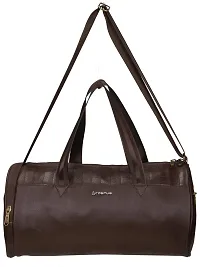 Cosmus Athens Gym Bag - Premium Quality Brown Leatherite 22 Litre Gym Duffle Bag with Shoe Compartment-thumb3
