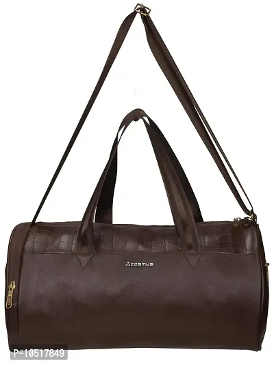 Cosmus Athens Gym Bag - Premium Quality Brown Leatherite 22 Litre Gym Duffle Bag with Shoe Compartment-thumb4