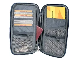Cosmus Passport Holder - Travel Case Wallet & Organizer - Blue Polyester Fabric Passport Holder for Men & Women-thumb2