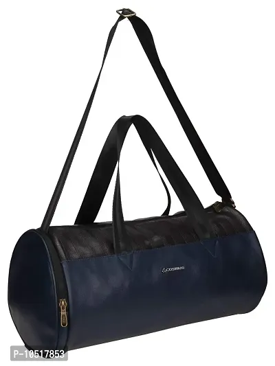 Cosmus Athens Premium Quality Blue Leatherite 22 Litre Gym Bag with Separate Shoe Compartment-thumb2