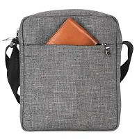 Cosmus Unisex Paris Travel Sling Bag - Grey Water Resistance Polyester Bag with Multiple Pockets and Padded Section for iPad/Tablet-thumb3