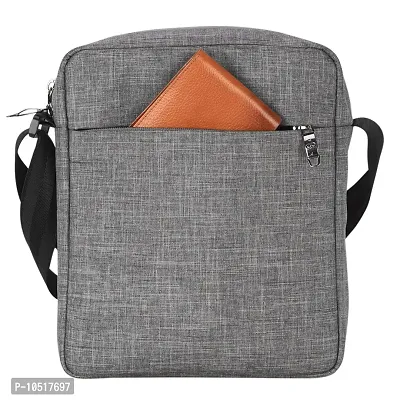 Cosmus Unisex Paris Travel Sling Bag - Grey Water Resistance Polyester Bag with Multiple Pockets and Padded Section for iPad/Tablet-thumb4