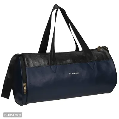 Cosmus Athens Premium Quality Blue Leatherite 22 Litre Gym Bag with Separate Shoe Compartment