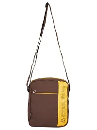 Cosmus Entizo Traveler Sling Bag For 10 inches iPad/Tablet Shoulder Side Sling Bag for Men Brown Yellow-thumb1