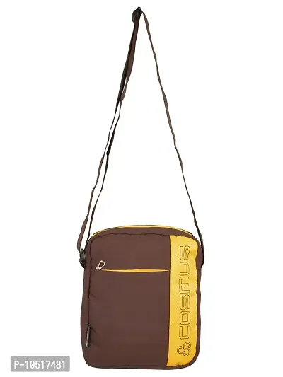 Cosmus Entizo Traveler Sling Bag For 10 inches iPad/Tablet Shoulder Side Sling Bag for Men Brown Yellow-thumb2