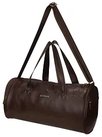 Cosmus Athens Gym Bag - Premium Quality Brown Leatherite 22 Litre Gym Duffle Bag with Shoe Compartment-thumb2