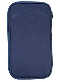 Cosmus Passport Holder - Travel Case Wallet & Organizer - Blue Polyester Fabric Passport Holder for Men & Women-thumb1