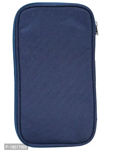 Cosmus Passport Holder - Travel Case Wallet & Organizer - Blue Polyester Fabric Passport Holder for Men & Women-thumb2