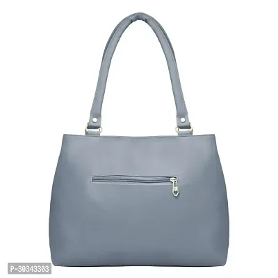 Stylish Grey PU Solid Handbags For Women-thumb2