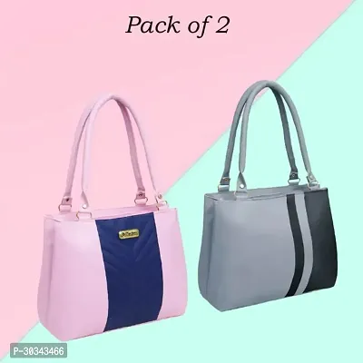 Stylish Multicoloured PU  Handbags For Women Pack Of 2-thumb0