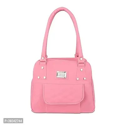 Stylish Pink PU Solid Handbags For Women-thumb2