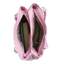 Stylish Pink PU Solid Handbags For Women-thumb1